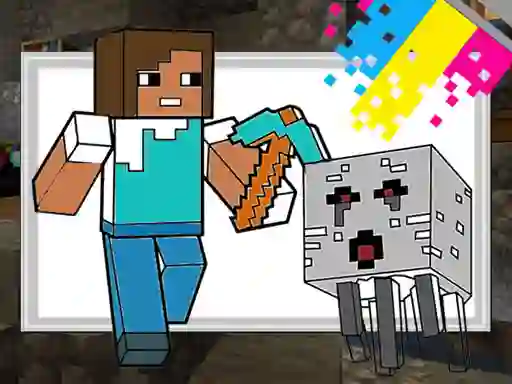 Гульня Minecraft Coloring Pages онлайн