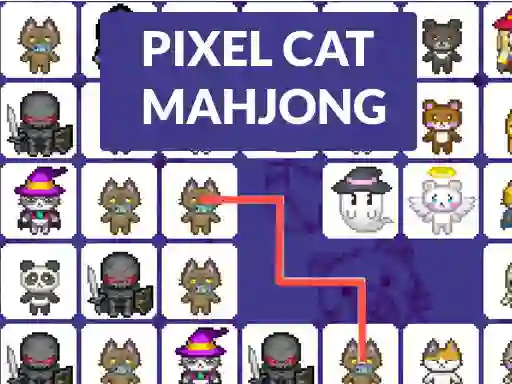 Гульня Pixel cat mahjong онлайн