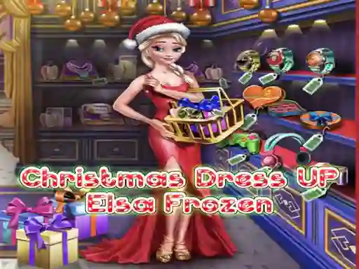 Гульня Elsa Frozen Christmas Dress up онлайн