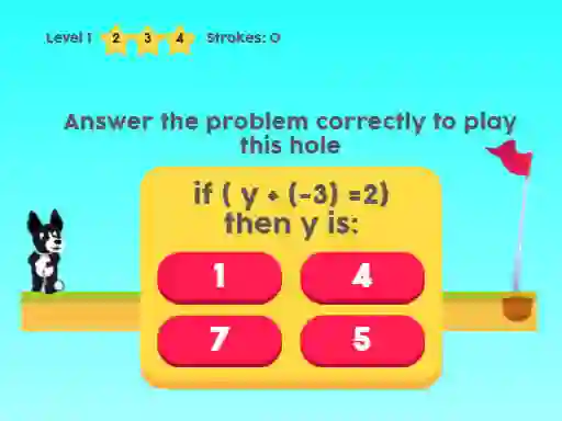 Гульня MathPup Golf 4 Algebra онлайн