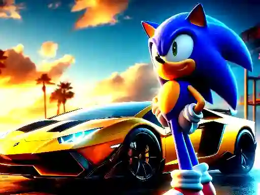 Гульня Sonic Run for Lamborghini онлайн
