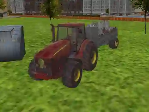 Гульня 3D city tractor garbage sim онлайн