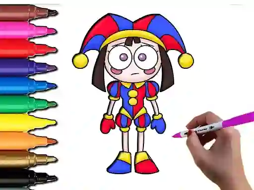Гульня Pomni Coloring Time онлайн