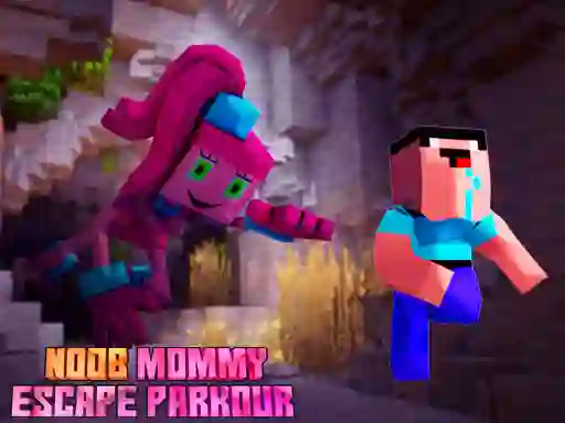 Гульня Noob Mommy Escape Parkour онлайн