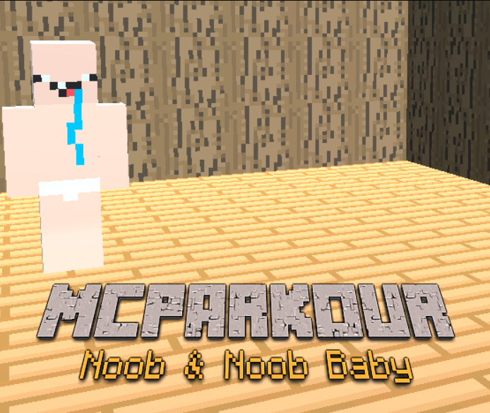 Гульня Mc Parkour Noob і Noob Baby онлайн