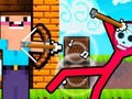 Гульня Noob Archer супраць Stickman Zombie  онлайн