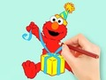 Гульня Кніжка-размалёўка: Elmo Gift  онлайн