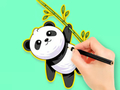 Гульня Кніжка-размалёўка: Panda Eat Bamboo  онлайн