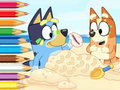 Гульня Кніжка-размалёўка: Bluey On The Beach  онлайн