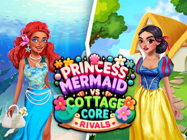 Гульня Princess Cottage Core супраць Mermaid Core Rivals  онлайн