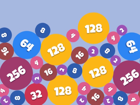 Гульня 2048 Запалкавыя мячы  онлайн
