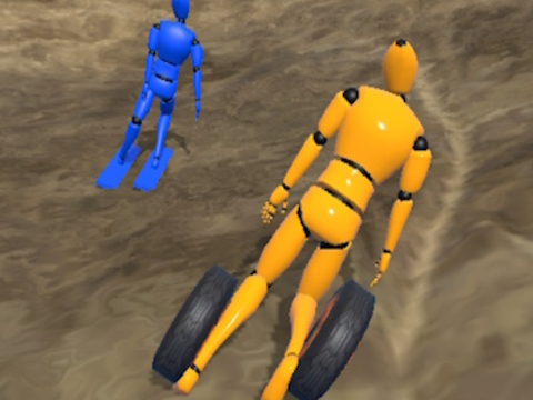 Гульня Ragdoll Racing: Экстрэмальны спуск  онлайн
