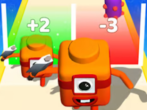 Гульня Злучэнне нумара куба: 3D Run Game онлайн