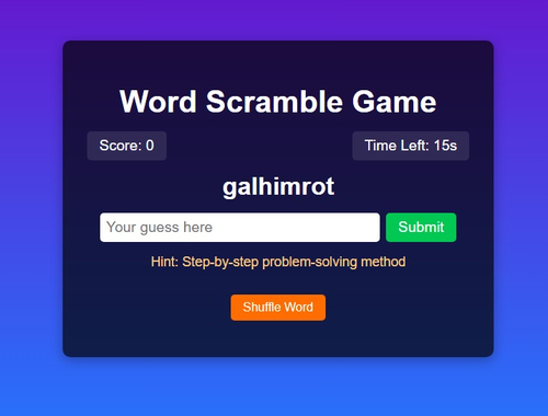 Гульня Word Cramble Game Challenge онлайн