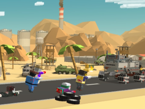 Гульня Выжывальнасць Zombie Derby Pixel онлайн