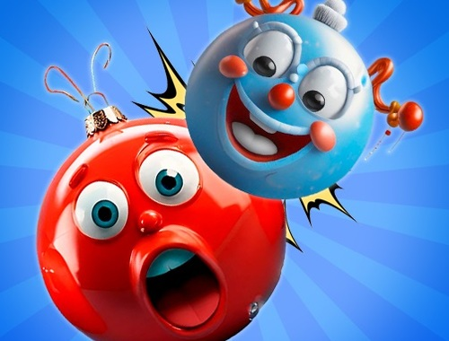 Гульня Merge Balls Навагоднія цацкі ў 3D!  онлайн