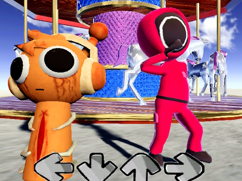Гульня Squid Гульня Спрунки FNF Battle  онлайн