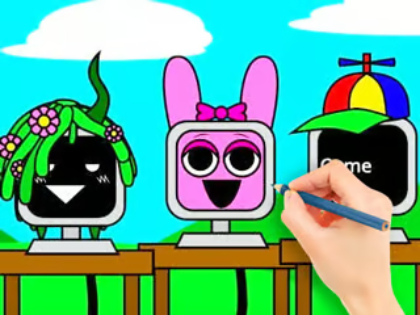 Гульня Кніга размалёўкі: Sprunki Fun Computer  онлайн