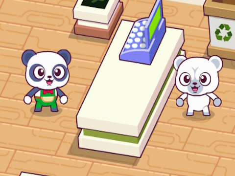 Гульня Сімулятар Panda Shop  онлайн