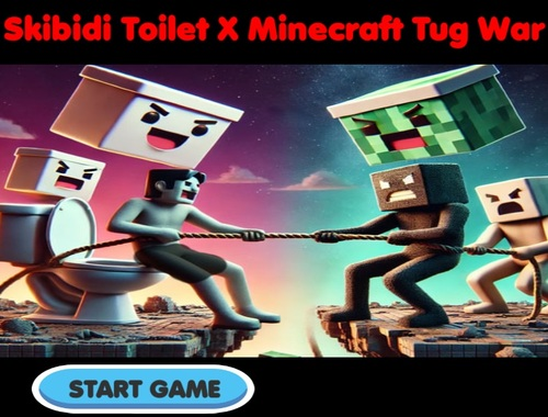 Гульня Skibidi Touhenter x Minecraft Tug War  онлайн