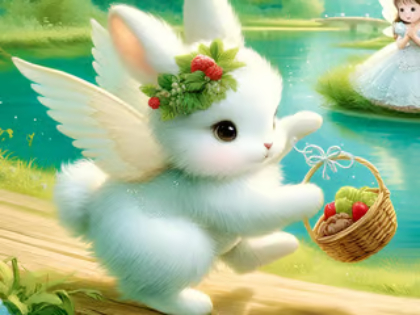 Гульня Галаваломка з Jigsaw: Angel Bunny  онлайн
