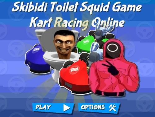 Гульня Skibidi Touherhet Squid Гульня Kart Racing у Інтэрнэце  онлайн