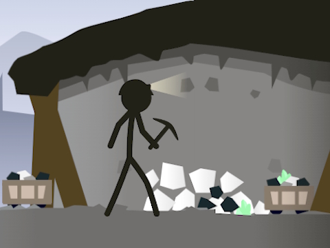 Гульня Сімулятар майнинга Stickman  онлайн
