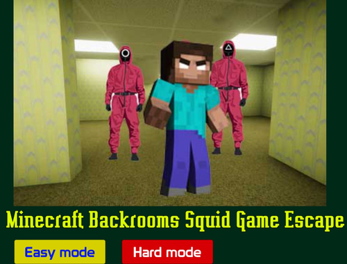 Гульня Minecraft Backrooms Squid Game Escape онлайн
