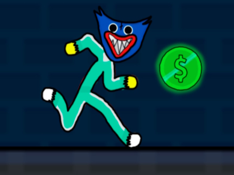 Гульня Stickman Huggy 456 Squid  онлайн