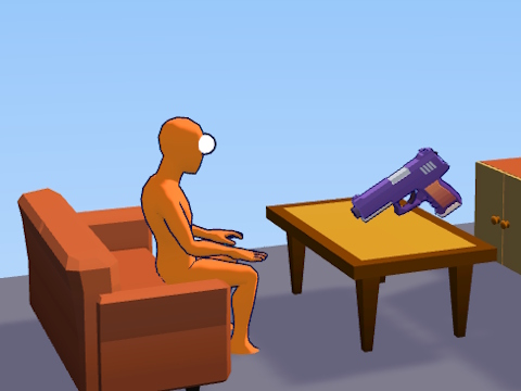 Гульня Стралок з пісталетам Ragdoll: гульнявая пляцоўка для спініры Cannon  онлайн