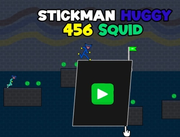 Гульня Stickman Huggy 456 Squid  онлайн