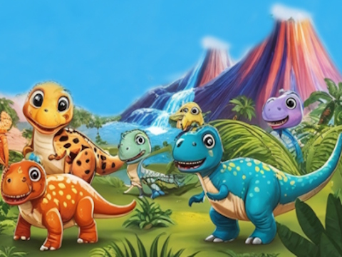 Гульня Дзіцячая планета Dino  онлайн