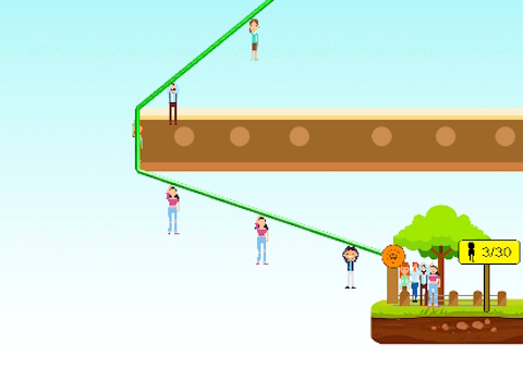 Гульня Zipline людзі ратуюць  онлайн