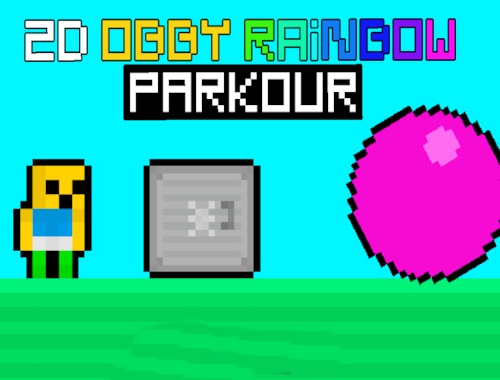 Гульня 2d Obby Rainbow Parkour  онлайн