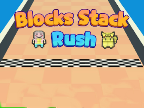 Гульня Блокі стэка Rush  онлайн
