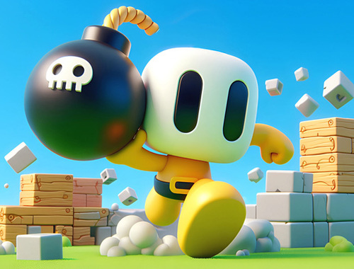 Гульня Bombaman 3d  онлайн