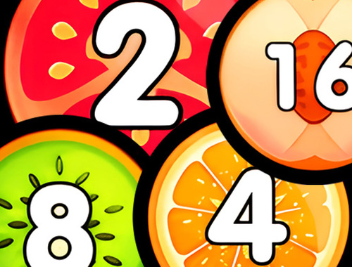 Гульня Злучэнне мячоў Shooter 2048 Connect Fruits  онлайн
