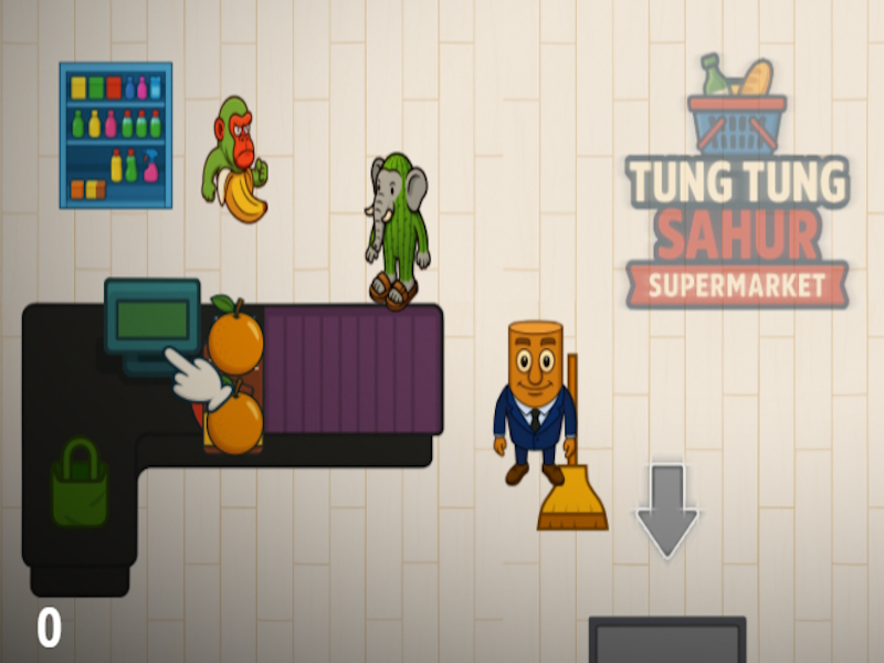 Гульня Супермаркет Tung Tung Sahur онлайн